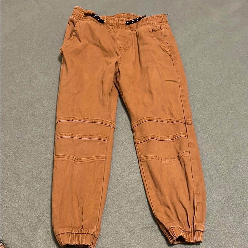 Tan Jogger Sweatpants with Elastic Cuffs